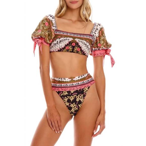 NEW AGUA BENDITA eileen bikini top in antique - Picture 1 of 3